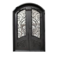 Porte ronde classique en fer forgé à double porte importée de chine
