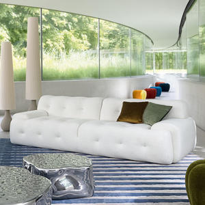 Rising Italian Minimalist Rocco Borghi Tela Chaise Lounge Sofá para salas de estar modernas con correas de cuero y costuras verticales - Product Image 2