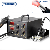Station de Retravail à Air Chaud 2-en-1 852D+ 650W avec Affichage Numérique, Station de Soudage ESD Sûre pour PCB, BGA, IC, SMD et Outils de Réparation de Téléphones Mobiles