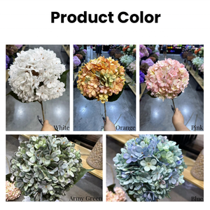 ดอกไฮเดรนเยียคุณภาพสูง ขนาดใหญ่ สีขาว ชมพู ฟ้า ทำจากผ้าไหม เหมาะสำหรับตกแต่งงานแต่งงานและบ้าน - Product Image 2