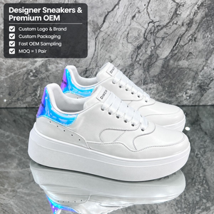 Zapatillas de Plataforma de Cuero de Diseño de Lujo para Hombre y Mujer, Zapatos Iridiscentes para Caminar con Suela Gruesa, Zapatillas Nuevas - Product Image 1