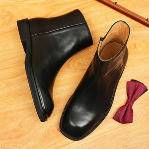 Botas de una Pieza de Cuero Modelo 2025, Estilo Británico Retro, para Hombre, Formales de Negocios, Casuales, Cortas, Cálidas - Product Image 1