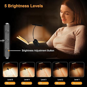Lámpara de Lectura LED Recargable por <span class=keywords><strong>USB</strong></span>, Cuidado de la Vista, Brillo Ajustable, Diseño Rústico, Lámpara de Noche con Batería - Product Image 5