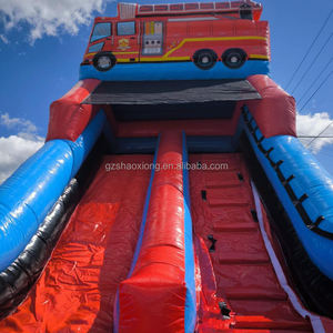 Glissière d'eau de thème de lutte contre l'incendie de videur sec humide gonflable extérieur de PVC d'usine pour la glissière gonflable de château d'enfants - Product Image 6