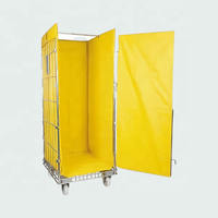 Grande conteneur à roulettes pour le stockage en entrepôt hospitalier et industriel de la blanchisserie, avec housses intérieures et extérieures pour sacs de linge