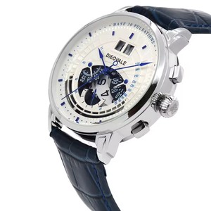 Montres multifonctionnelles pour hommes, livraison directe, mouvement à quartz japonais, bracelets en cuir véritable, résistantes à l'eau 30m, luxe et mode - Product Image 3