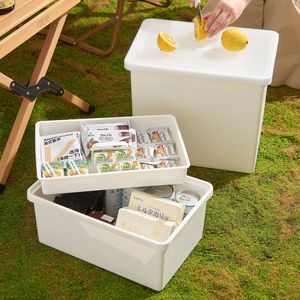 Stackable Outdoor <b>Camping</b> <b>Storage</b> <b>Box</b> 20L Rectangle Solid Color With Lid For Picnic And Car Use - Product Image 2