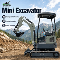 En gros, Excavatrice sur chenilles LAWNIO avec cabine, chenilles en acier, pince hydraulique, pour travaux agricoles, vergers, jardins et extérieurs