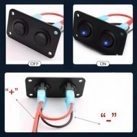 Panneau d'interrupteurs pour éclairage tout-terrain 12V, 3 broches marche/arrêt, étanche, 2 interrupteurs à bascule ronds pour voiture, remorque, camion, bateau, camping-car