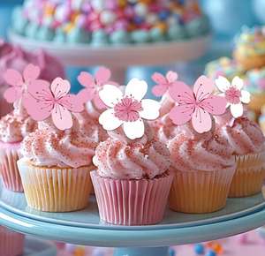 Vendita calda commestibile rosa Sakura a forma di fiore Wafer di carta fiori di ciliegio decorazioni <span class=keywords><strong>torta</strong></span> di <span class=keywords><strong>compleanno</strong></span> per la decorazione di nozze festa - Product Image 4