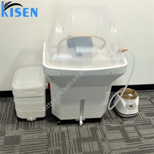 อ่างสระผมอะคริลิคแบบไม่มีท่อ ยี่ห้อ Kisen พร้อมฝาครอบอบไอน้ำสำหรับสปาผม และเครื่องอบไอน้ำ พร้อมถังเก็บน้ำเสียขนาด 18 ลิตร - Product Image 4