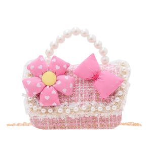 حقيبة يد عصرية للفتيات مزودة بسلسلة تلبس كروس بدلة موضة عام 2024 حقيبة يد جديدة مزينة بزهور للفتيات حقيبة إكسسوارات الأميرة للأطفال - Product Image 5