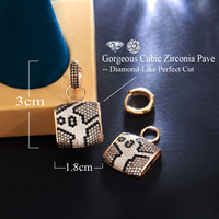 Boucles d'oreilles pendantes en laiton avec zircon cubique, motif léopard, grand format, pour femme, idéales pour les soirées
