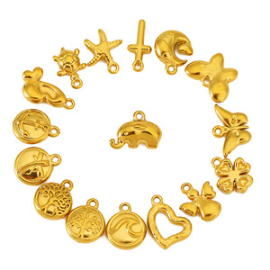 Pendentifs en acier inoxydable de formes variées pour la fabrication de bracelets, breloques Arbre de vie, éléphant, ange, papillon, cœur, vente en gros - Product Image 1