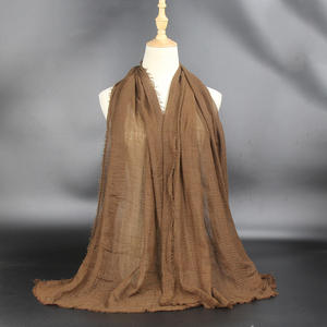 Pañuelo Hijab Étnico de Chifón de Algodón Plisado de 76 Colores, Chal Largo y Suave para Mujer, Estilo Árabe Musulmán de Primavera - Product Image 2