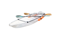 Kayaks en cristal avec lumières LED, canoë transparent en plastique avec stabilisateurs