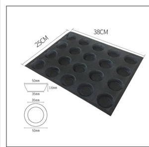 <span class=keywords><strong>Moule</strong></span> à <span class=keywords><strong>mini</strong></span>-hamburgers en silicone enduit de fibre de verre, 38x25cm, rectangulaire, perforé, noir, 20 cavités, durée de vie de 2000 utilisations <span class=keywords><strong>pour</strong></span> la cuisson - Product Image 5