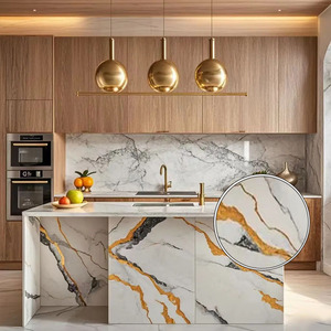 Feuille de revêtement mural moderne en <span class=keywords><strong>PVC</strong></span> <span class=keywords><strong>effet</strong></span> <span class=keywords><strong>marbre</strong></span> <span class=keywords><strong>Plaque</strong></span> de cristal de carbone Panneau mural Texture de <span class=keywords><strong>marbre</strong></span> Imperméable au feu Cuisine d'hôtel - Product Image 3