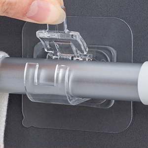 K1390 Self Adhesive Curtain Hanging 2Pcs/set Rod Brackets Pole Holders Bathroom Room Towel Bar <b>Hook</b> <b>Rail</b> Clamps Fixed - Product Image 4