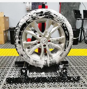 Cadre de positionnement pour le nettoyage des moyeux de pneus de voiture Outil de roulement rotatif Lavage et détails de voiture Support de nettoyage des roues
