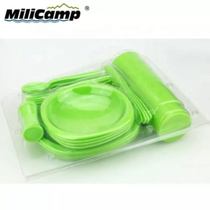 Ensemble de <span class=keywords><strong>vaisselle</strong></span> en plastique 26 pièces : tasses, bols, assiettes, logo personnalisé, <span class=keywords><strong>incassable</strong></span>, pour <span class=keywords><strong>camping</strong></span> - Product Image 4