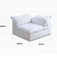 Super bequemes Sofa Baumwolle und Leinen Stoff Weiß Creme-Stil Wohnzimmer Gerade Reihe Modular Wasch bar Lazy Sofa