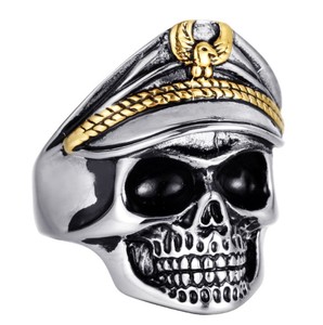 <span class=keywords><strong>Anillo</strong></span> de calavera de esqueleto para <span class=keywords><strong>hombre</strong></span>, de acero inoxidable, vintage - Product Image 3