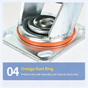<b>Rubber</b> Caster Wheel 4 Inch Flat Type Ball Bearing No Brake 95×65 mm Base Plate Galvanized Bracket Durable for Warehousing - Product Image 5