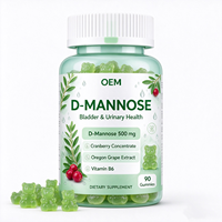 Gummies de D-Mannose en gros pour marque privée OEM, 90 unités, avec supplément alimentaire à la canneberge