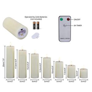 Elfenbeinfarbene Flackernde Elektrische <span class=keywords><strong>LED</strong></span>-Stumpenkerzen aus Paraffinwachs mit Fernbedienung für Hochzeitsdeko - Product Image 2