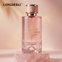 Flacon de parfum de luxe pour femme, cylindrique, rose, vintage, 30 ml, 50 ml, 100 ml, en verre premium, vide, avec logo personnalisé