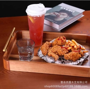 Plato Rectangular Ecológico de Madera de Nogal Negro Japonés para Servir Dim Sum, Pasteles, Té y Cena en Hoteles - Product Image 4