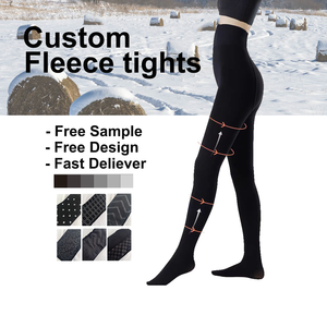 Cmax 여성용 양털 안감 스타킹 겨울 두꺼운 따뜻한 열 레깅스 로고 원활한 허리 제작 실크 스판덱스 나일론 울 원단 - Product Image 2