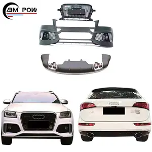 Perfect fitment! AD Q5 2013-2016 Year Upgrade To RSQ5 Body Kit For Grille Front Bumper Rear Diffuser With Exhaust Tips Auto Body