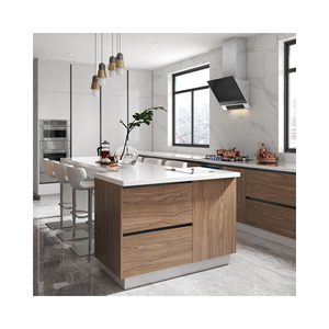 Meubles de cuisine modernes multifonctionnels haut de gamme en bois de bouleau massif, avec comptoirs en quartz/granit, conception gratuite - Product Image 1