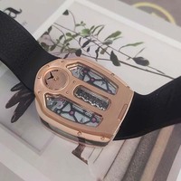 Reloj Deportivo Redondo para Hombre, Esfera Grande Hueca, Resistente al Agua, Transparente, Mecánico de Cuerda Automática Tofly