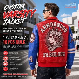Veste de baseball sur mesure en cuir d'agneau gaufré croco pour homme avec broderie appliquée et strass, bicolore, pour l'automne - Product Image 2