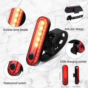 <span class=keywords><strong>Feu</strong></span> arrière <span class=keywords><strong>clignotant</strong></span> <span class=keywords><strong>pour</strong></span> vélo, rechargeable par USB, LED, matériau ABS, étanche IPx4, <span class=keywords><strong>pour</strong></span> vélo de montagne, 4 modes - Product Image 4