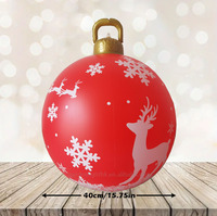 Boules de Noël gonflables modernes en PVC de 40 cm, écologiques, imperméables, suspendables, pour la décoration intérieure et extérieure de la maison et du jardin