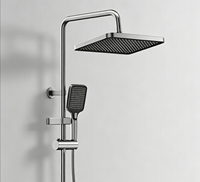 Système de colonne de douche gris anthracite avec pommeau de douche carré, ensemble de douchette multi-modes pour rénovation de salle de bain à prix de gros