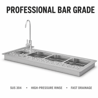Lave-tasses commercial en acier inoxydable 304 écologique pour bar, station de café à versement manuel, équipement de nettoyage pour carafes et tasses