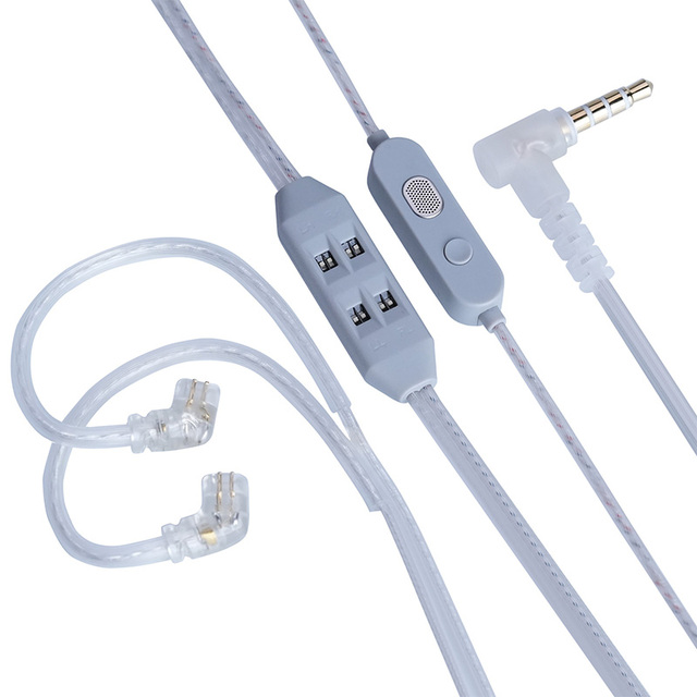 KZ T8 Cable 8-Level Tuning Dual Mic Upgrade Earphone Cables Silver Plated IEM Wire 0.78mm Pin 3.5mm Plug QDC