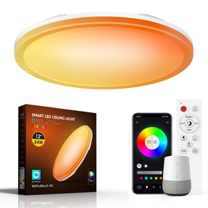 ไฟเพดานอัจฉริยะ 24W พร้อมรีโมทคอนโทรล ไฟ LED RGBCW สำหรับห้องนั่งเล่น - Product Image 1