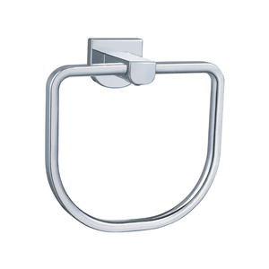 Moderno Anillo de Toalla Cuadrado de Acero Inoxidable con Base Redonda Cromada de Aleación de Zinc para Montar en la Pared del Baño de Hotel - Product Image 6
