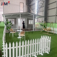 JJM Villa Modulaire Préfabriquée de Luxe Moderne 2, 3 Chambres, 20, 30, 40 pieds, avec Panneaux Solaires, Maison Conteneur Extensible, Hôtel
