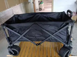 High Quality Outdoor Folding Utility Wagon Fold Camp Trolley Cart Garden Beach Fish Cart Picnic Wagon