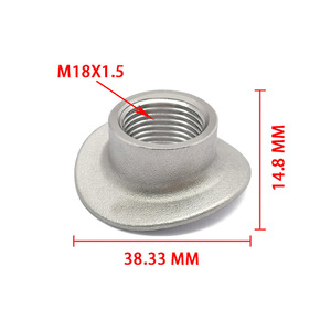 Jiax M18X1.5 Tapa de tuerca hexagonal de acero inoxidable con inserto de rosca métrica de 25 mm de ancho y 22.7 mm de altura para tubo de escape automotriz - Product Image 2