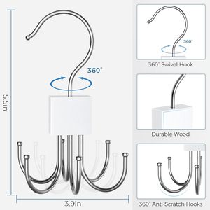 Vente en gros Cintre ceinture à six crochets Boîte <span class=keywords><strong>de</strong></span> rangement pivotante à 360 ° pour ceinture <span class=keywords><strong>de</strong></span> placard Cintre pour écharpe en bois robuste Organisateurs <span class=keywords><strong>de</strong></span> cravates peu encombrants - Product Image 3