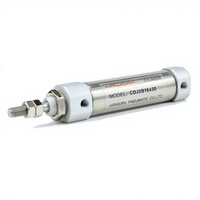 Mini-cylindre pneumatique en acier inoxydable à course réglable, double action, cylindre rond CM2B 25x25 pour l'automatisation