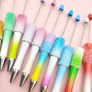 B7036 Creatief Suikerglas Regenboog Gradiënt Promotionele Diy Beadable Pen Handwerk Decoratieve Plastic Balpen Met Sieraden - Product Image 3